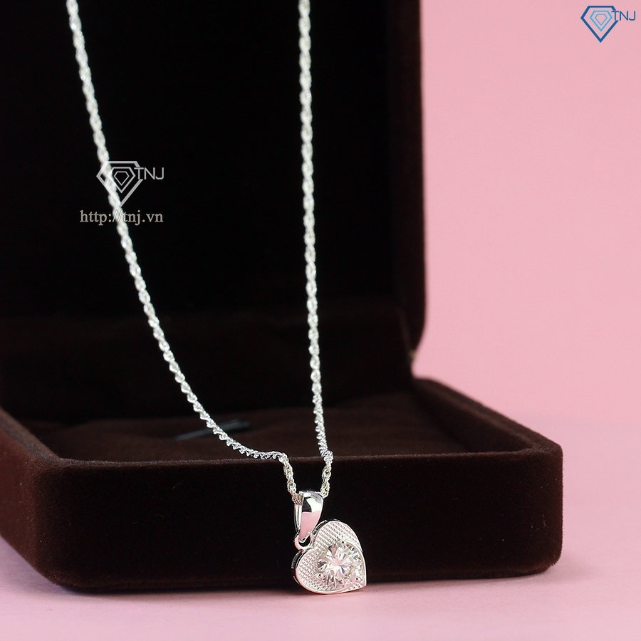 Dây chuyền nữ trái tim đính kim cương Moissanite 6.0mm DCNM0059