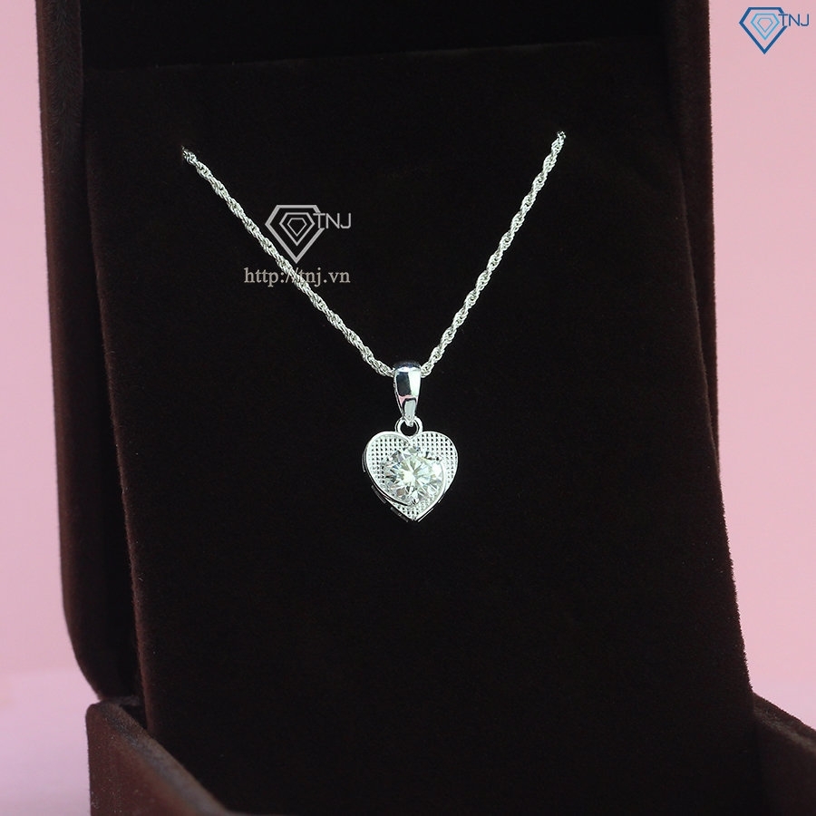 Dây chuyền nữ trái tim đính kim cương Moissanite 6.0mm DCNM0059