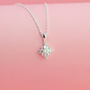 Dây chuyền nữ đơn giản đính kim cương Moissanite 7.0mm DCNM0061