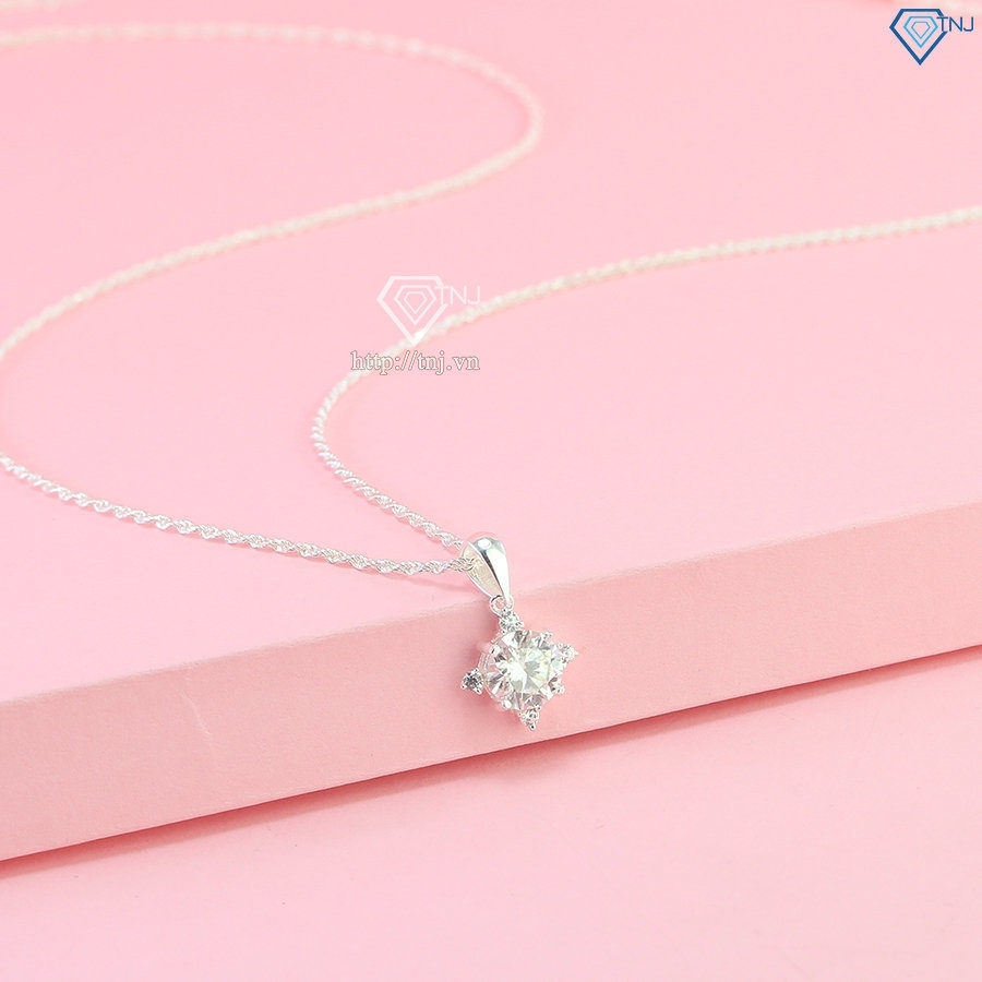 Dây chuyền nữ đơn giản đính kim cương Moissanite 7.0mm DCNM0061