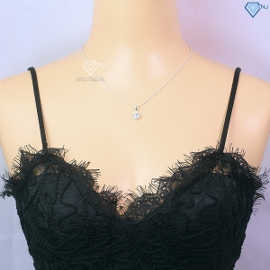 Dây chuyền nữ đơn giản đính kim cương Moissanite 7.0mm DCNM0061