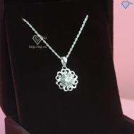 Dây chuyền nữ hình bông hoa đính kim cương Moissanite 6.5mm DCNM0062