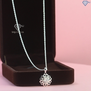Dây chuyền nữ hình bông hoa đính kim cương Moissanite 6.5mm DCNM0062