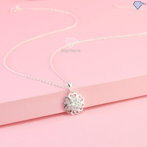 Dây chuyền nữ hình bông hoa đính kim cương Moissanite 6.5mm DCNM0062