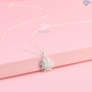 Dây chuyền nữ hình bông hoa đính kim cương Moissanite 6.5mm DCNM0062