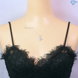 Dây chuyền nữ hình bông hoa đính kim cương Moissanite 6.5mm DCNM0062