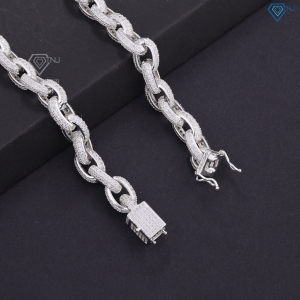 Dây chuyền bạc nam mắt xích full đá 9mm DCK0153