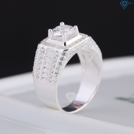 Nhẫn bạc nam đẹp đính đá trắng NNA0820