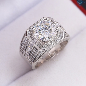 Nhẫn nam đính kim cương Moissanite 10mm - Kiểm định GRA NNAM0224