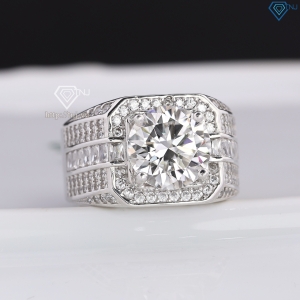 Nhẫn nam đính kim cương Moissanite 10mm - Kiểm định GRA NNAM0224