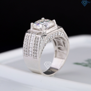 Nhẫn nam đính kim cương Moissanite 10mm - Kiểm định GRA NNAM0224