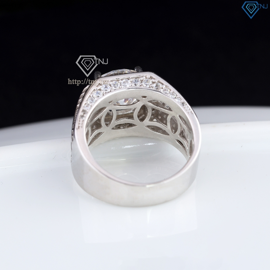 Nhẫn nam đính kim cương Moissanite 10mm - Kiểm định GRA NNAM0224