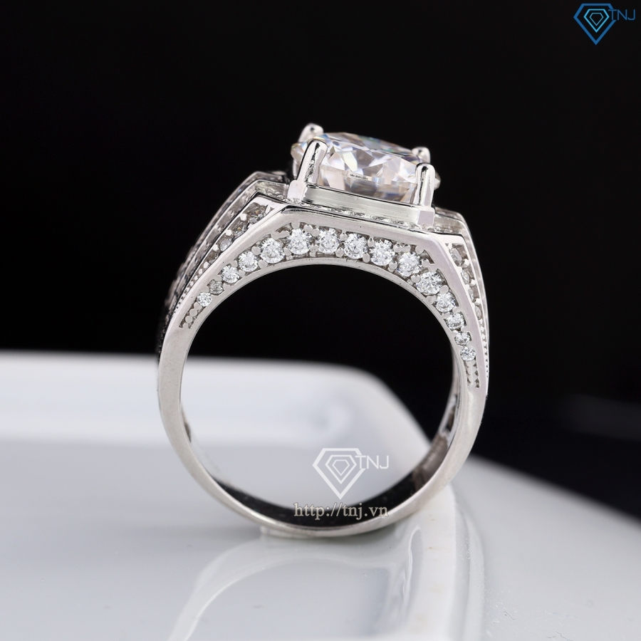 Nhẫn nam đính kim cương Moissanite 10mm - Kiểm định GRA NNAM0224