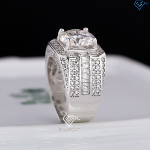 Nhẫn nam đính kim cương Moissanite 10mm - Kiểm định GRA NNAM0224