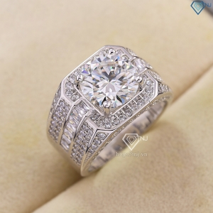 Nhẫn nam đính kim cương Moissanite 10mm - Kiểm định GRA NNAM0224