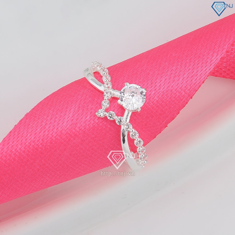 Nhẫn bạc nữ đính đá cách điệu NN0493 - Trang Sức TNJ