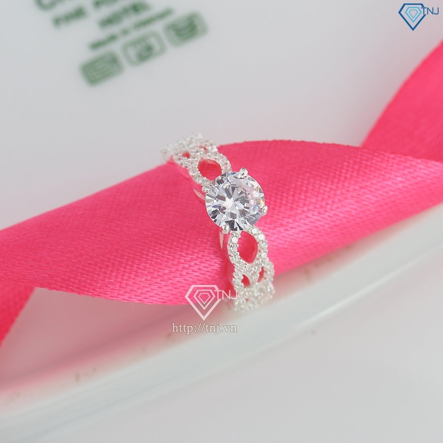 Nhẫn bạc nữ đính đá cách điệu NN0504 - Trang Sức TNJ