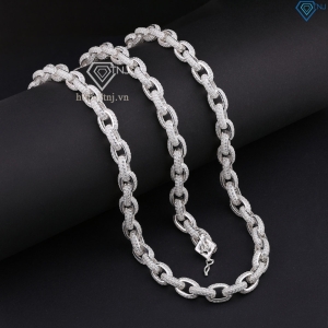 Bộ trang sức bạc nam mắt xích đính đá cao cấp TSA0007