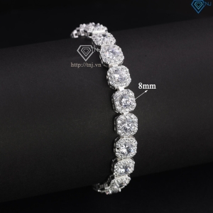 Lắc tay bạc nam Tennis vuông đính đá 8mm đẹp LTA0208