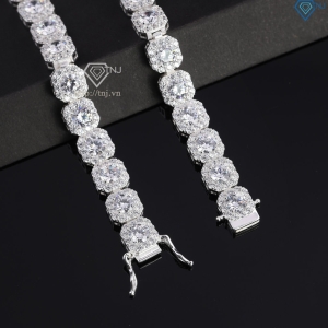 Lắc tay bạc nam Tennis vuông đính đá 8mm đẹp LTA0208