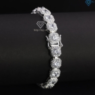 Lắc tay bạc nam Tennis vuông đính đá 8mm đẹp LTA0208
