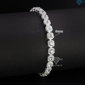 Lắc tay bạc nam Tennis vuông đính đá 6mm đẹp LTA0209