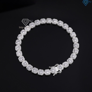 Lắc tay bạc nam Tennis vuông đính đá 6mm đẹp LTA0209