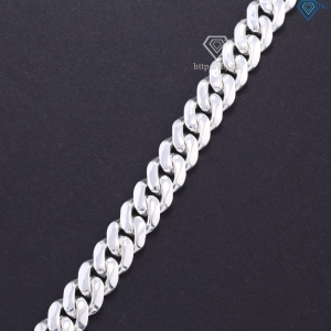 Lắc tay bạc nam mắt xích Cuban 9mm LTA0210