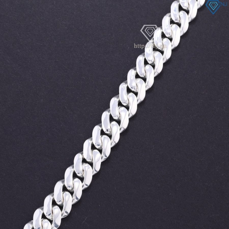 Lắc tay bạc nam mắt xích Cuban 9mm LTA0210