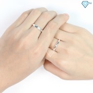 Nhẫn đôi bạc nhẫn cặp bạc đơn giản đính đá đẹp ND0412