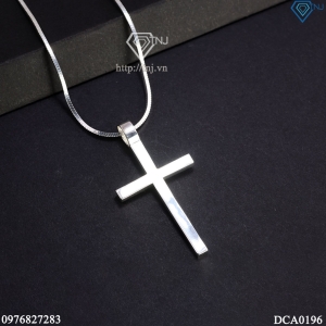 Dây chuyền bạc nam mặt thánh giá trơn đơn giản DCA0196