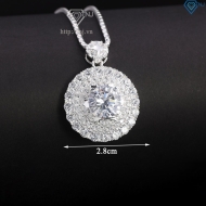 Dây chuyền bạc nam mặt tròn đính full đá DCA0200