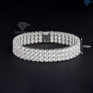 Lắc tay bạc Tennis cho nam 3 hàng đính đá 5mm LTA0204