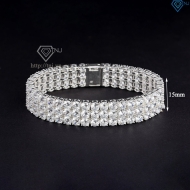 Lắc tay bạc Tennis cho nam 3 hàng đính đá 5mm LTA0204