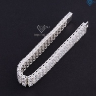 Lắc tay bạc Tennis cho nam 3 hàng đính đá 5mm LTA0204