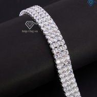 Lắc tay bạc Tennis cho nam 3 hàng đính đá 5mm LTA0204