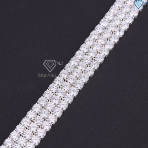 Lắc tay bạc Tennis cho nam 3 hàng đính đá 5mm LTA0204