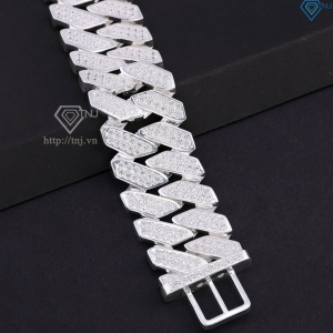 Lắc tay Cuban bạc phiên bản to 25mm đẹp LTA0211