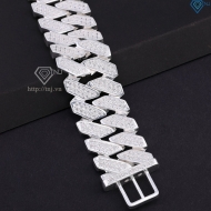 Lắc tay Cuban bạc phiên bản to 25mm đẹp LTA0211
