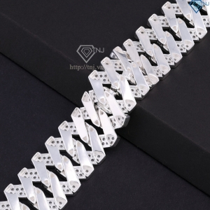 Lắc tay Cuban bạc phiên bản to 25mm đẹp LTA0211