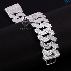 Lắc tay Cuban bạc phiên bản to 25mm đẹp LTA0211