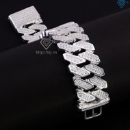 Lắc tay Cuban bạc phiên bản to 25mm đẹp LTA0211