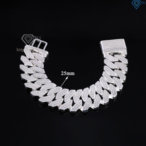 Lắc tay Cuban bạc phiên bản to 25mm đẹp LTA0211