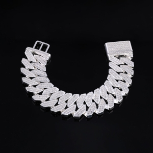 Lắc tay Cuban bạc phiên bản to 25mm đẹp LTA0211