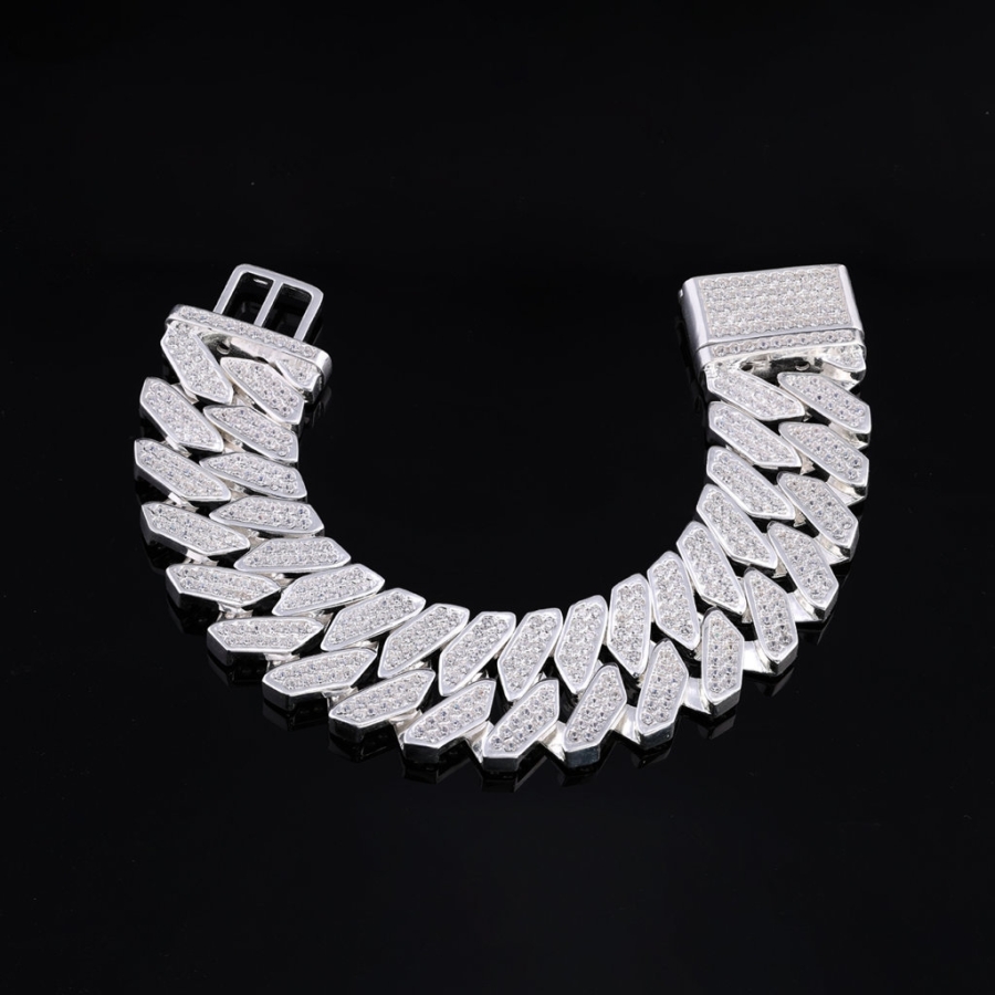 Lắc tay Cuban bạc phiên bản to 25mm đẹp LTA0211