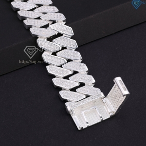 Lắc tay Cuban bạc phiên bản to 25mm đẹp LTA0211