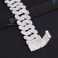 Lắc tay Cuban bạc phiên bản to 25mm đẹp LTA0211