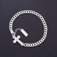 Lắc tay bạc nam hình thánh giá khắc tên theo yêu cầu LTA0212