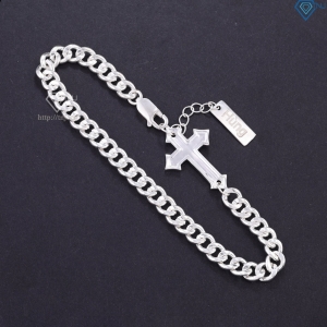 Lắc tay bạc nam hình thánh giá khắc tên theo yêu cầu LTA0212