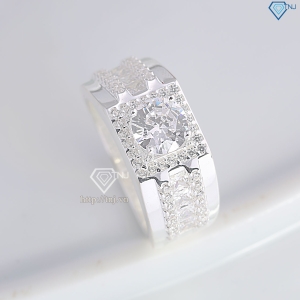 Nhẫn bạc nam 925 đính đá đẹp NNA0826